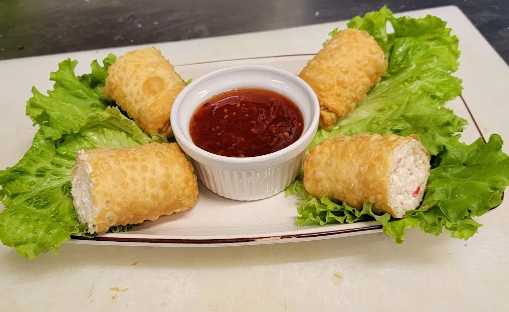 Crab Rangoon Egg Rolls with Sweet Tai Chili Sauce